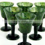 SHORT GLASS YEGUANGBEI JADE NEPHRITE GOBLETS/CUPS thumbnail-1