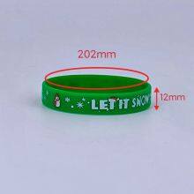2024 Customized High Quality Rubber Silicone Bracelet Holiday Decoration Christmas Silicone Wristband thumbnail-2