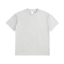 Plain White Basic Unisex Tees Enzyme Washed 320GSM Heavy Weight Round Neck Single Jersey T-shirts Customize Printing Embroidery thumbnail-3