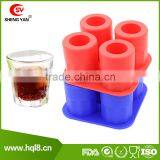 Novelty Silicone Ice Molds With 4 Ice Cube Tray / Silicone Ice Ball Mold