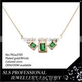 SLS brand jewelry 925 silver necklace with gemstone jewelry fancy necklace green stone necklace for lady's fashion