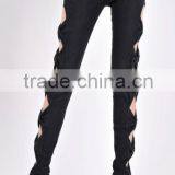 2016 Hot Sale Colored Bowknot Hollow-out Design Women Skinny Denim Jeans thumbnail-3