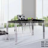 Cheap Square Paper Marble Top Stainless Steel Frame Dining Tabless thumbnail-1