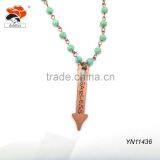 Blue Color Glass Beads ,handmade Beads With Arrow Necklace thumbnail-1