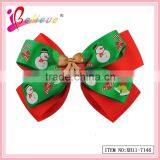 Global Hot Selling Hair Accessories Factory Wholesale Nice Christmas Ribbon Bow Hair Clip for Kids (XH11-7146) thumbnail-2