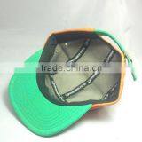 Custom Gold Metal Plate 5 Panel Hat Orange Crocodile Leather Watermelon Snapback Hats thumbnail-3