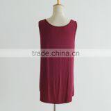China Factory Sexy Red Color PU Blouse Leather Tank Tops thumbnail-4