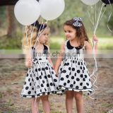 High quality kids summer dress polka dots little girls dress suits high quality cotton baby dress