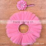 Best Birthday Gift Pink Fluffy Chiffon Flower Tutu Party Baby Kids Picture Skirt Wholesale thumbnail-3