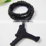 Michael Jordan Wood Pendant With a 36 Inch Wood Beaded Necklace Chain thumbnail-1