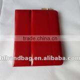 PU Bright Red Flat Computer&To Get on the Internet Package Leather Bag