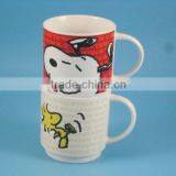 YF28030 Custom Animal Pattern Printed Stackable Ceramic Mug