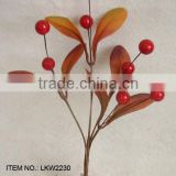 high quality newest special artificial holly leaves and foam red berry pick 9.5" branches pick for chrismas home decoration pick