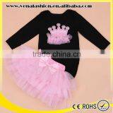 Crown Pink Romper Skirt Wholesale Baby Girl Clothes Set Quality Choice thumbnail-6