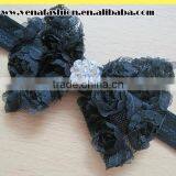 Large Bow Knitted Diamond Flower Baby Hair Bow Headband thumbnail-6