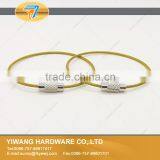 High Quality Yellow Stainless Steel Wire Keychain Cable Key Ring thumbnail-1