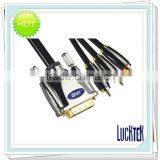 Nickel-plated DVI-I (24+5) Plug to 3* RCA Plugs Cable