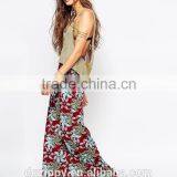 Rose Print Long Skirt for Womens Maxi Skirt thumbnail-3