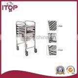 Stainless Steel AISI201 Single Row 6 Layers Tray Trolley thumbnail-1