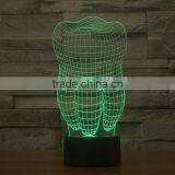 3D Optical Night Light Tooth 7 RGB Light Colors 10 LEDs AA Battery or DC 5V Mixed Lot thumbnail-5