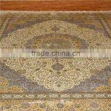 8x10ft golden with purple room paving carpet turkish silk rugs