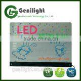 Clear Tempered Glass Erasable LED Message Writing Board Desktop With Remote Control
