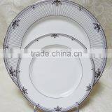 Bone China Dinnerware Set With Silver and Gold Design thumbnail-1