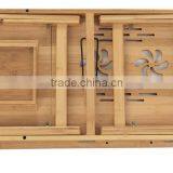 Bamboo Multi-Position Adjustable Laptop Computer Desk & Serving Bed Tray With Drawer thumbnail-4