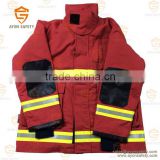 EN 469 standard Orange Fireman suit with 4 layer structure Aramid ripstop material and 3m reflective stripe-Ayonsafety