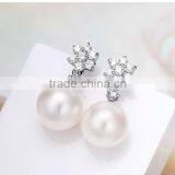 latest design of pearl earrings dangle,fancy pearl inset dangle earring