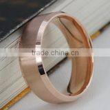 Mens Womens Wedding Bands Classic 8MM Titanium Steel Promise Rings for Him High Polished Rose Gold Comfort Fit Ring thumbnail-3