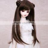 Long Straight Black Bjd/blythe Doll Wig With Two Hair Buns thumbnail-2