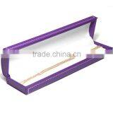 Purple Arc-shaped PU Jewelry Case Gift Box For Gem Wholesale thumbnail-5