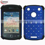 Robot Style Rhinestone Holster Combo Cell Phone Case for Blackberry 9380