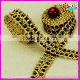 2.5cm Linen Double Row Trimming With Sequin thumbnail-2