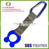 small quantity climbing hook strap with silkscreen logo with bottle holder