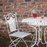 Vintage Style Iron 2 Folding Chair 90cm Round Patio Set Ornate thumbnail-4