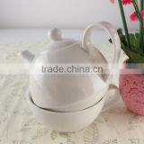 Custom Design Ceramic Tea Set White Porcelain Tea For One Teapot and Cup thumbnail-3
