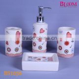 Wedding decor fashion decal design ceramic bathroom accessory set