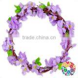 Purple Flower Headband Vintage Wedding Crown Artificial Wreath thumbnail-1