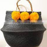 Decor Seagrass Baskets With Pompoms/ Seagrass Storage Baskets thumbnail-5