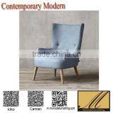 American Living Room Bedroom Furniture Blue Fabric Leisure Chair Luxury Coffee Shop Hotel Room Chair Set thumbnail-1