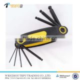 Hand tool double blister folding ball point hex key wrench set