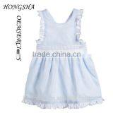 Tee Girls Pale Blue Linen Pinafore Dress With Knickers Baby Girl Party Dress Children Frocks Designs HSD7840 thumbnail-2