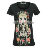 Cotton/spandex Cute Short Sleeve Knitting Garment With Print for Young Lady thumbnail-2