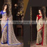 Designer Printed Chiffon Saree thumbnail-1