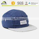 Embroidery Design Dot Pattern Cap Hat 5 Panel Camp Cap Wholesale thumbnail-3