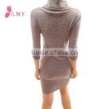 2016 Sexy Drape Cowl Neck Long Sleeve Party Knit Dress, Bodycon Evening Dresses thumbnail-3