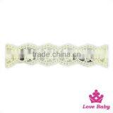 Boutique& Cheap Boho Style Knit Lace Flower Hair Accessories Skinny Elastic Pony Baby Girls Headband thumbnail-2