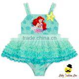 Children Cartoon Character Mermaid Girl Strap Kids Little Girl Modeling One Piece Beach Clothes Swimwear Dress thumbnail-1